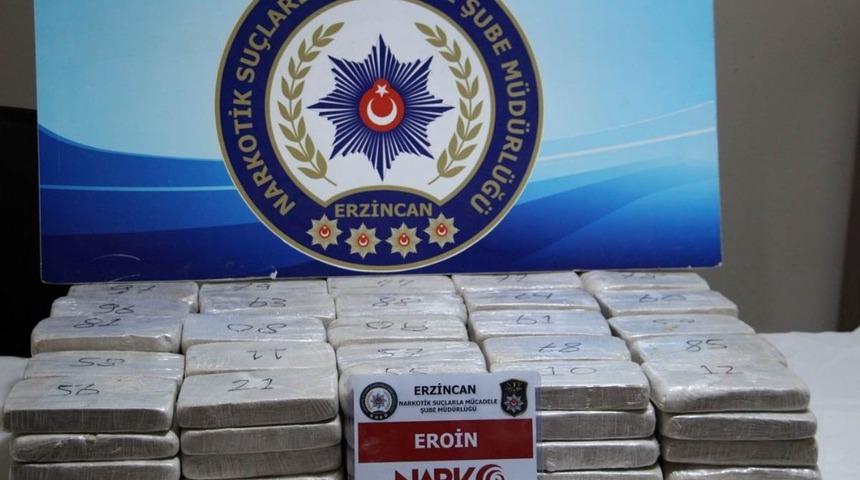 Erzincan&rsquo;da 51 kilo 193 gram eroin ele ge&ccedil;irildi