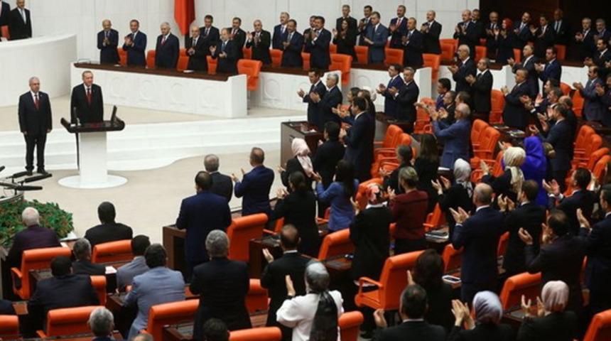 Meclis'te Cumhurbaşkanı Erdoğan'a protesto 