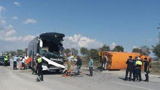Susurluk'ta yolcu otobüsü kaza yaptı! Çok sayıda ekip bölgede