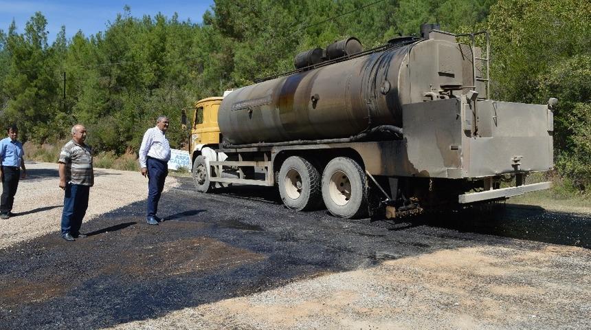 G&uuml;ndoğmuş&rsquo;ta asfalt &ccedil;alışması