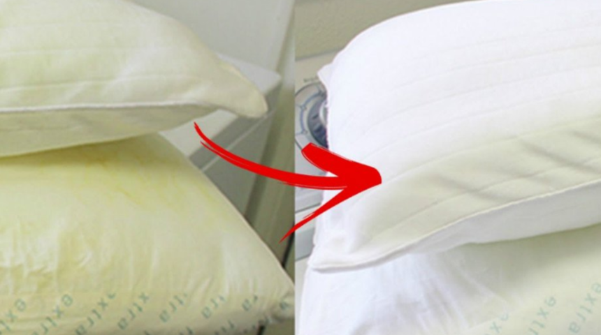 İlk günkü gibi olsun: Sararan yastıkları sadece 4 malzemeyle beyazlatın!