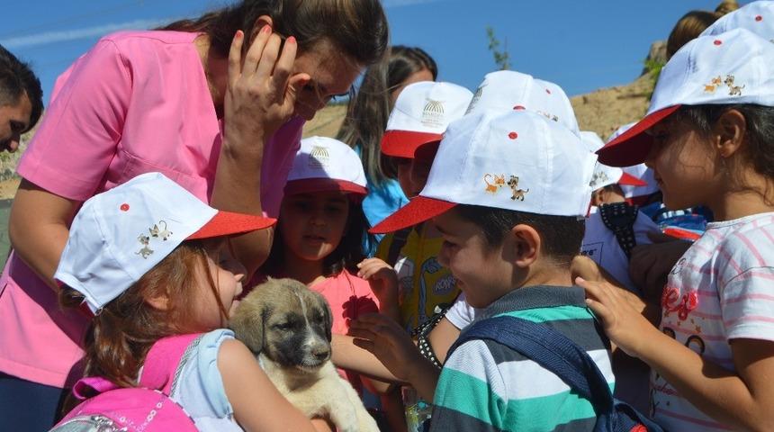 Minik &ouml;ğrenciler barınağı ziyaret etti