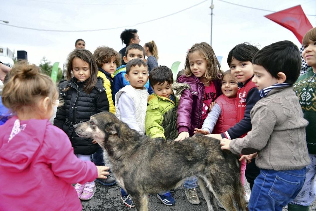 &Ccedil;ocuklar can dostlarıyla bir araya geldi