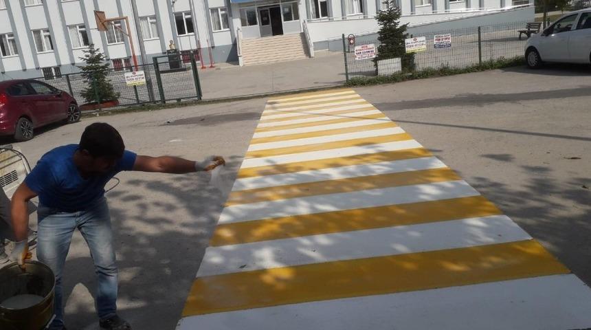 Okul ge&ccedil;idi &ccedil;izgi &ccedil;alışmaları yapılıyor