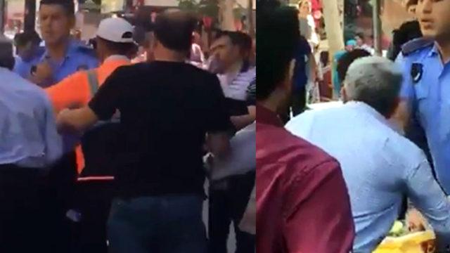 Zabıtadan kaldırımda incir satan vatandaşa sert müdahale!