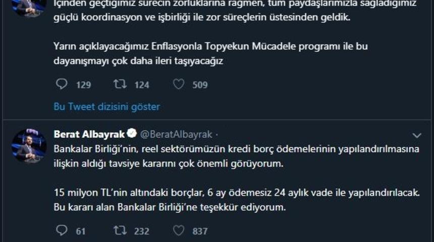 Albayrak: Enflasyonla Topyekün Mücadele Programı'nı açıklayacağız