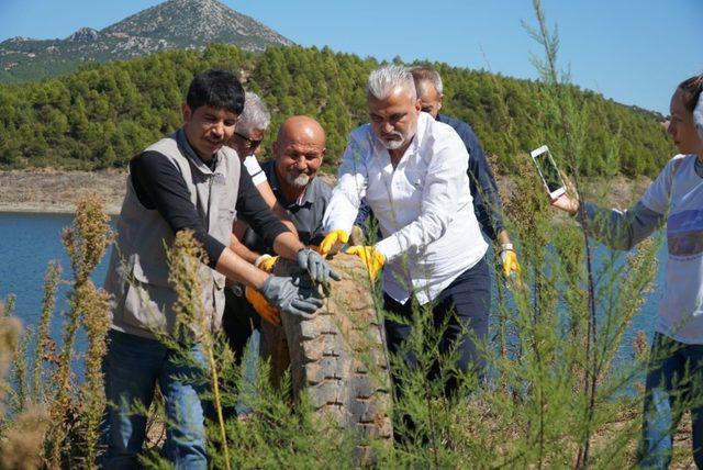 Onaç Barajı çevresi temizlendi