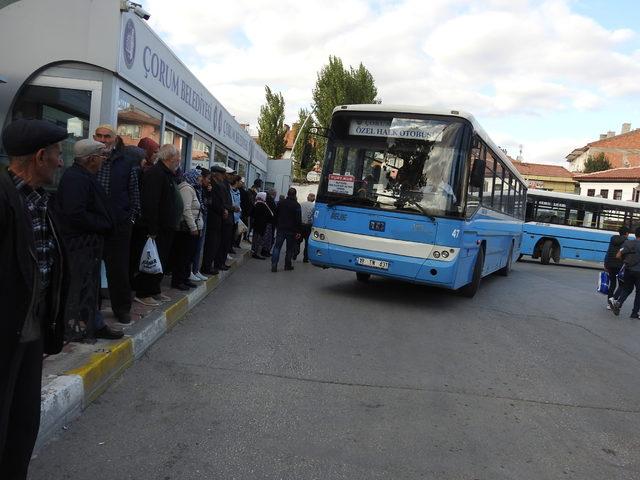 Çorum'da halk otobüslerinde 'gizli yolcu' ile denetim