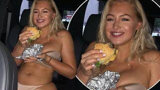 Iskra Lawrence'ın hamburger keyfi