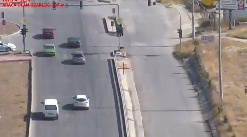 Burdur&rsquo;da Drone ile trafik denetimi