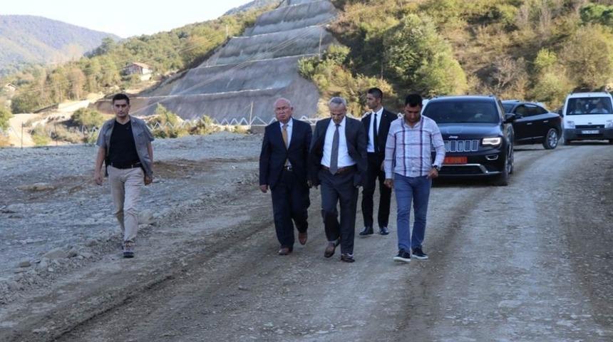 Bartın Valisinden baraj inşaatında inceleme