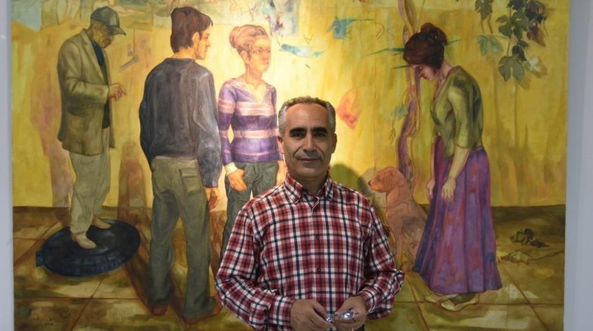 Murat Ağçiçek’in “iletişim-sizlik” temalı resim sergisi açıldı