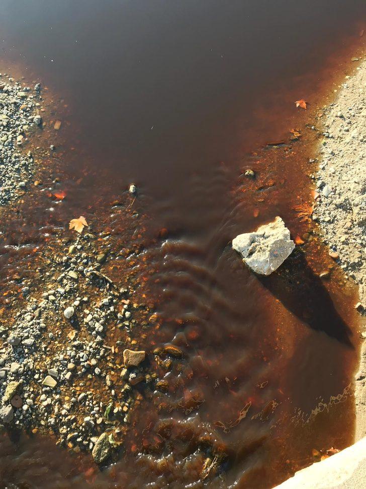 Rengi kızıla dönen dere mahalleliyi tedirgin etti G2