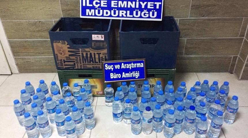Sarıgöl’de 35 litre kaçak rakı ele geçirildi