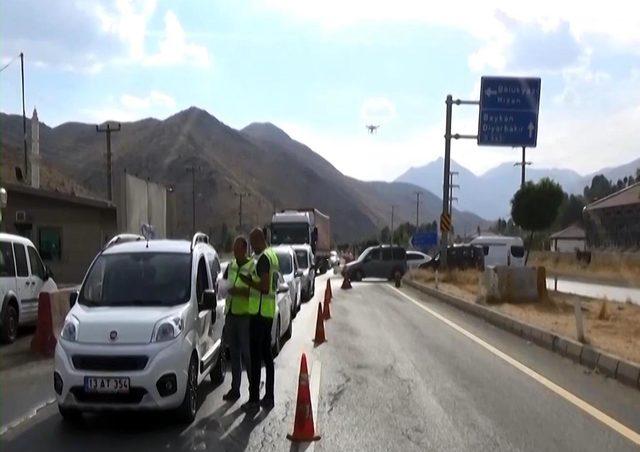 Bitlis'te 'drone' ile trafik denetimi