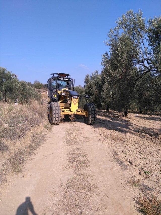 Zeytinlik ve tarla yolları Burhaniye Belediyesi ile güzelleşiyor