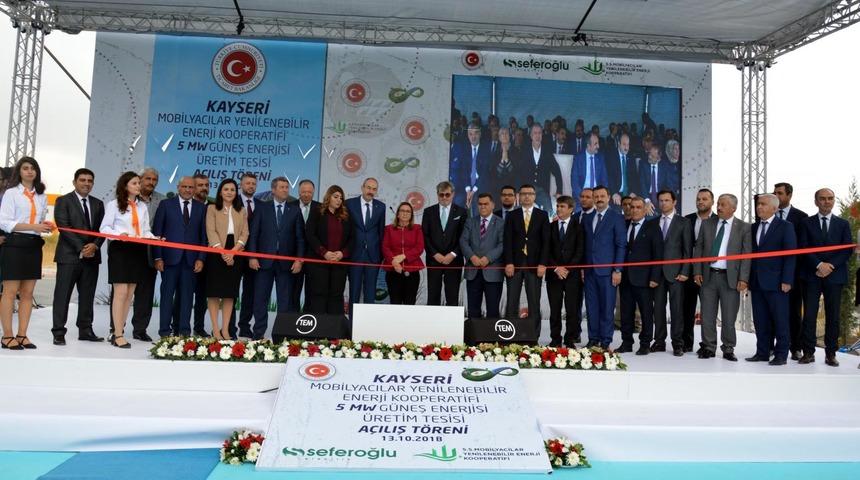Mobilyacılar Enerji Kooperatifi 5 megawatt çatı üretim tesisi açtı