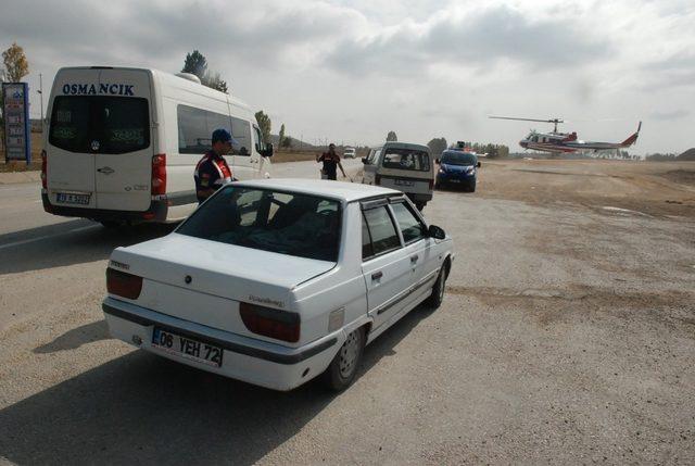 Jandarma’dan helikopterli trafik denetimi