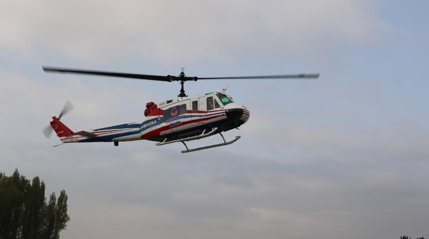 Jandarma&rsquo;dan helikopterli trafik denetimi