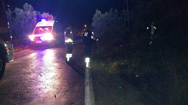 Dağ yolunda aracıyla ters döndü