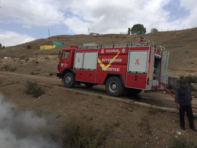 Erzurum’da korkutan yangın