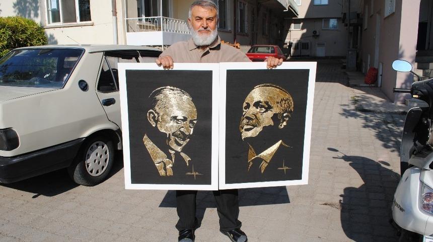 Huzurevi Sakini Eyisara&ccedil;&rsquo;tan Cumhurbaşkanı Erdoğan&rsquo;a hediye