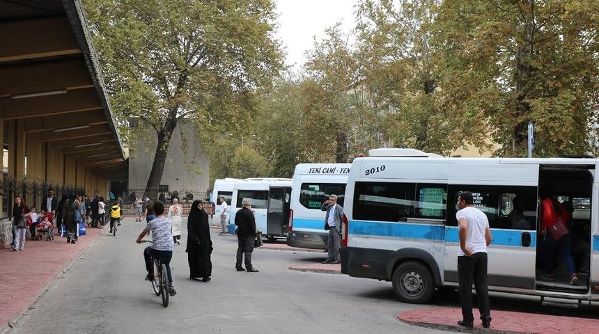 Gar meydanı minib&uuml;sleri yeni yerinde