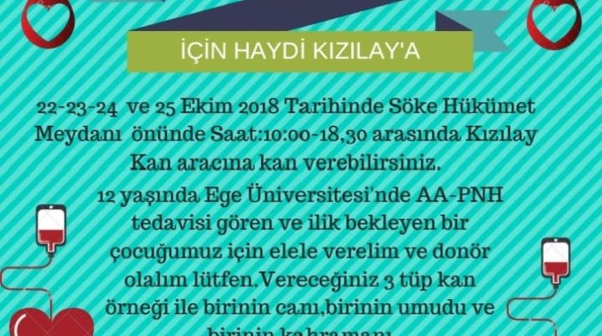 S&ouml;ke&rsquo;de Can Umut i&ccedil;in K&ouml;k H&uuml;cre Kampanyası başlatıldı