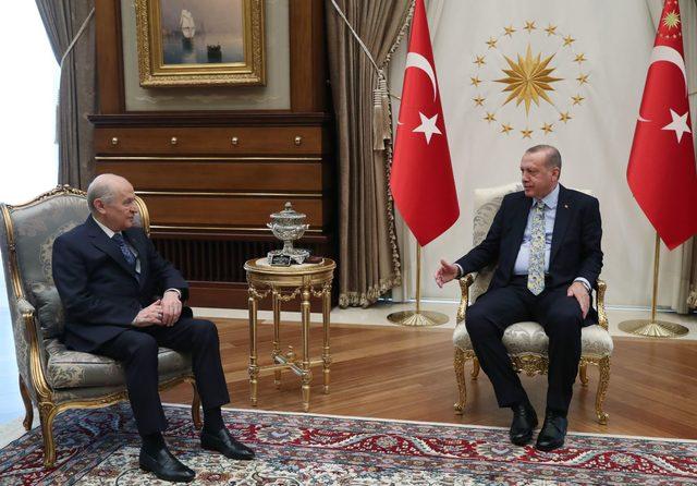 Cumhurbaşkanı Erdoğan, MHP lideri Bahçeli ile görüşüyor (1)
