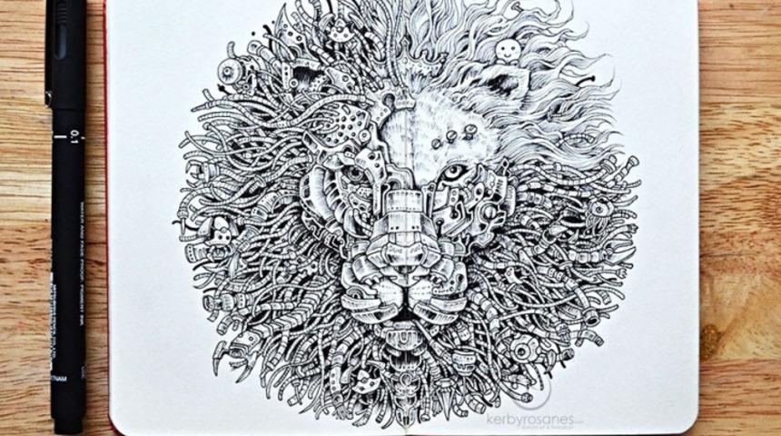 Tek Bir Kalemle Boş Sayfalara Sanatı İşleyen Adam - Kerby Rosanes