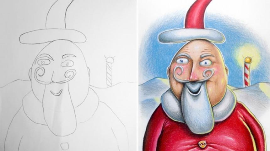 Yaratıcı Baba &Ccedil;ocuklarının Resimlerini Boyuyor!