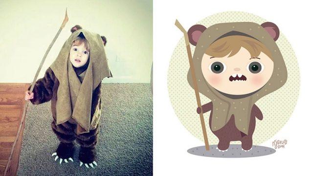 Çocukların Fotoğraflarından Yapılmış 15 Illustrasyon