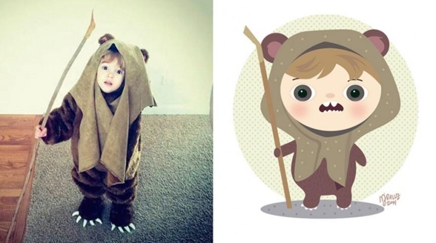 &Ccedil;ocukların Fotoğraflarından Yapılmış 15 Illustrasyon