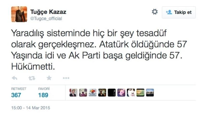 Tuğ&ccedil;e Kazaz Attığı 4 Twit'le Yine Tepkileri Topladı!