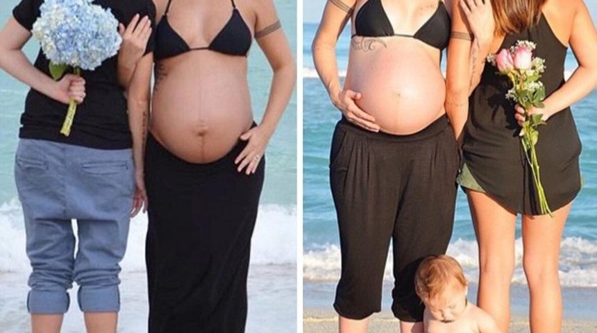 Sırayla Hamile Kalan Lezbiyen &Ccedil;iftin LGBTİ Bireylere Cesaret Vermek İ&ccedil;in &Ccedil;ektirdikleri Fotoğraflar