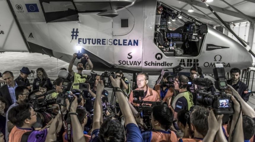 G&uuml;neş Enerjili U&ccedil;ak &Ccedil;in'den Başlayıp 6 G&uuml;n S&uuml;recek Yolculuğuna &Ccedil;ıktı