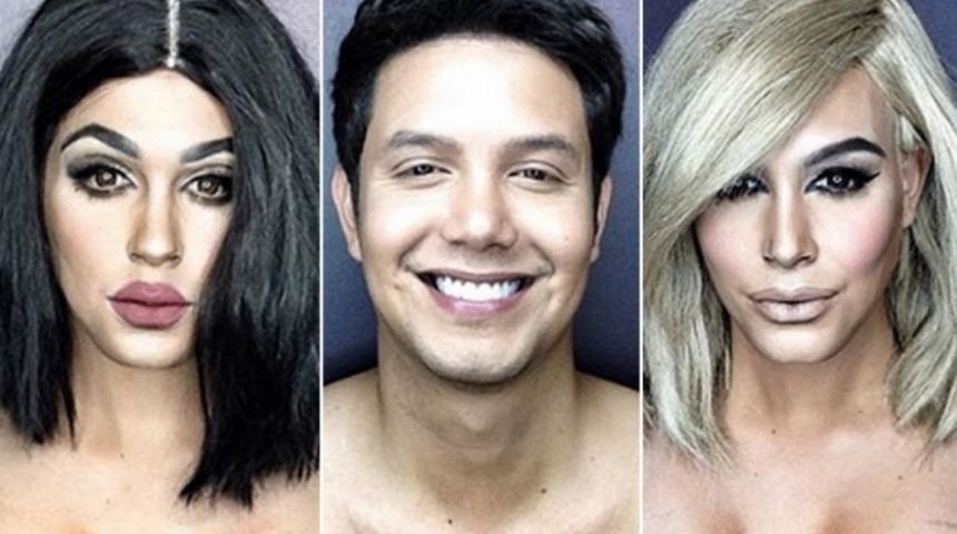 Kendine Yaptığı Makyaj İle T&uuml;m Kardashian Ailesi &Uuml;yelerine Birebir Benzeyen Adamı G&ouml;rmelisin! 