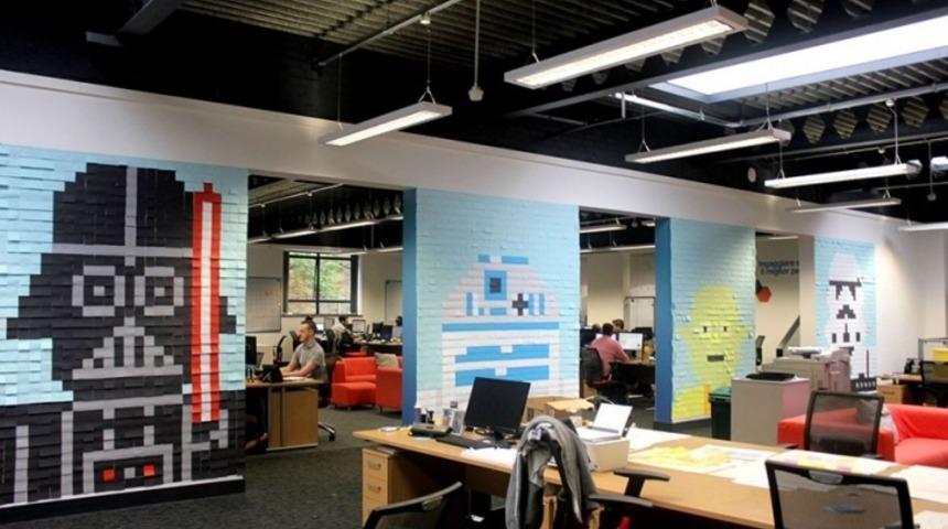 3579 Post-it Kullandılar; Ofislerini Star Wars Karakterleriyle Bezediler! (Video)