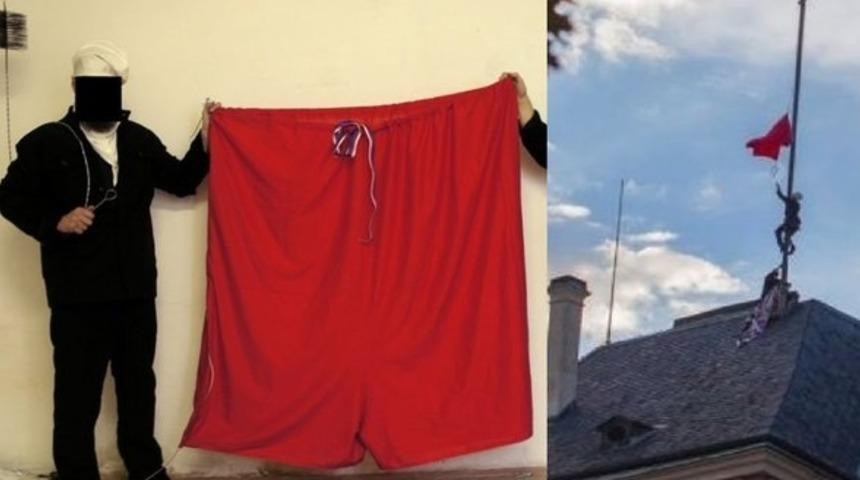 Prag Kalesi'nin Bayrağını İndirip Yerine "Kırmızı Don" Astılar!