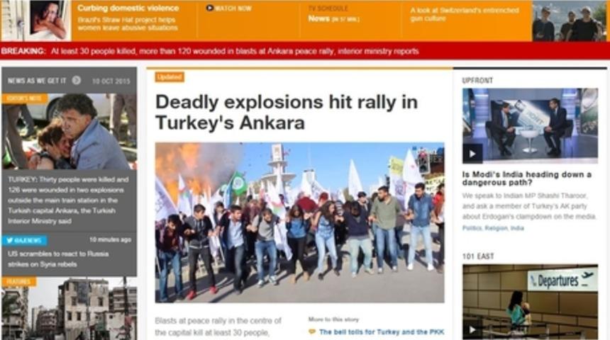 D&uuml;nya Basınında Ankara Barış Mitingi Patlaması