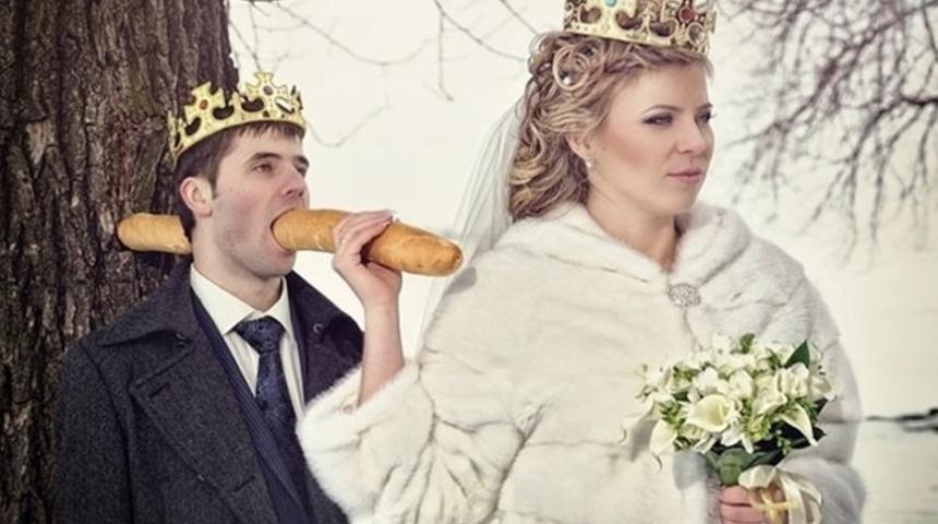 Çeken de düzenleyen de kör oldu! Beyninizi yakacak örneklerle Rusların evlilik fotoğrafları