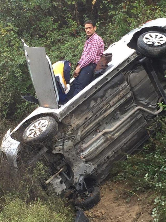 Yalova’da otomobil takla attı: 1 yaralı