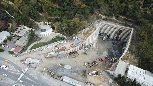 Maçka'daki tünel çalışmaları havadan fotoğraflandı