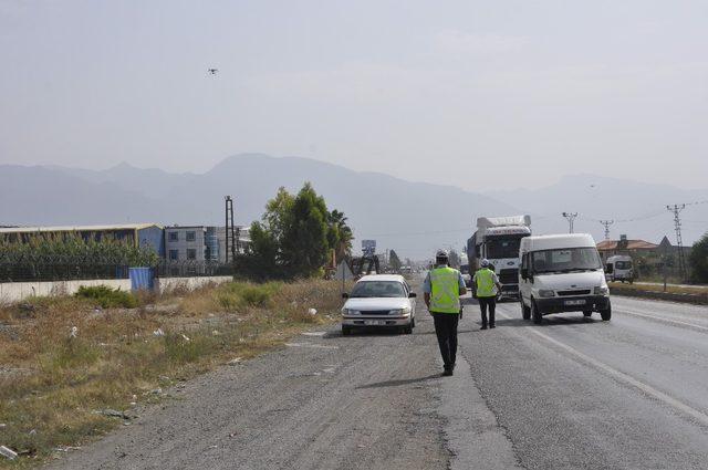 Dörtyol’da drone ile trafik uygulaması