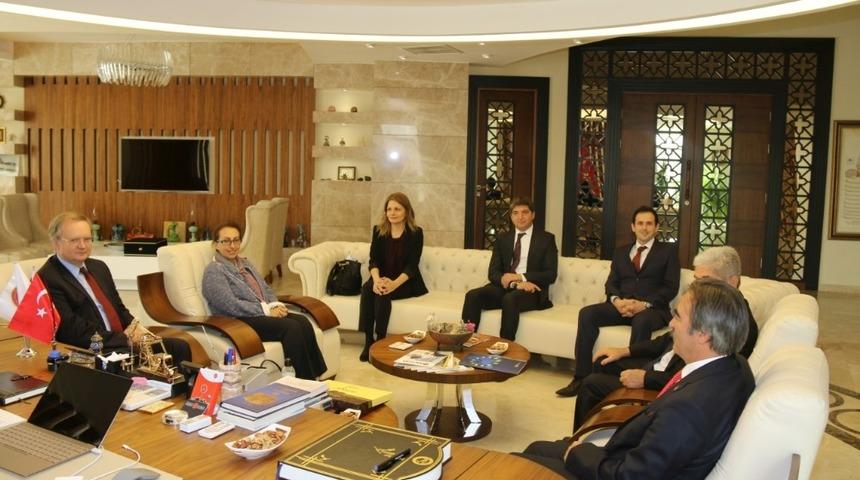 AB T&uuml;rkiye Delegasyonu Başkanı B&uuml;y&uuml;kel&ccedil;i Berger&rsquo;den Rekt&ouml;r Bağlı&rsquo;ya ziyaret