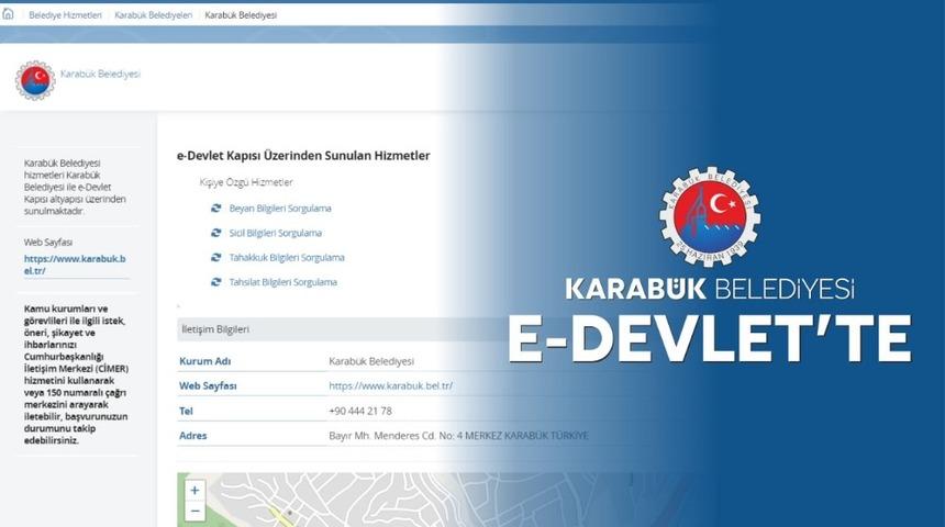 Karab&uuml;k Belediyesi E-Devlet&rsquo;te