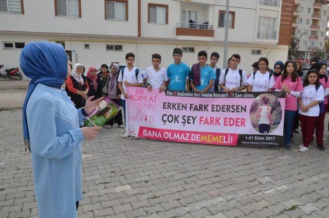 Osmancık’ta meme kanserine farkındalık yürüyüşü