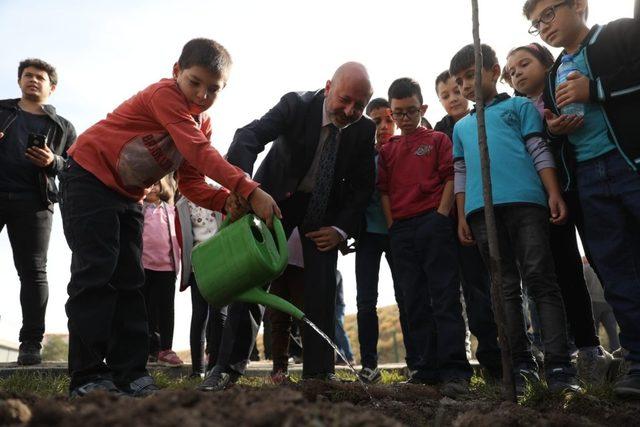 Miniklerin fidanları kendileriyle büyüyecek