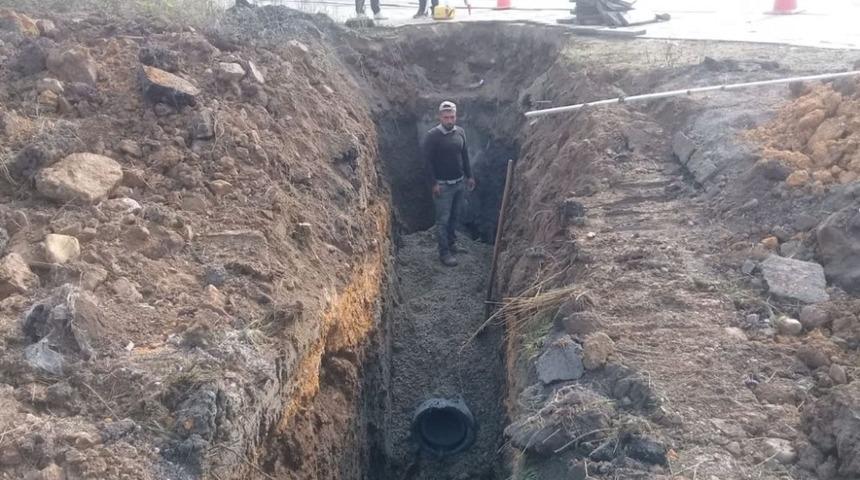 Kanalizasyon &ccedil;alışmaları hızla devam ediyor