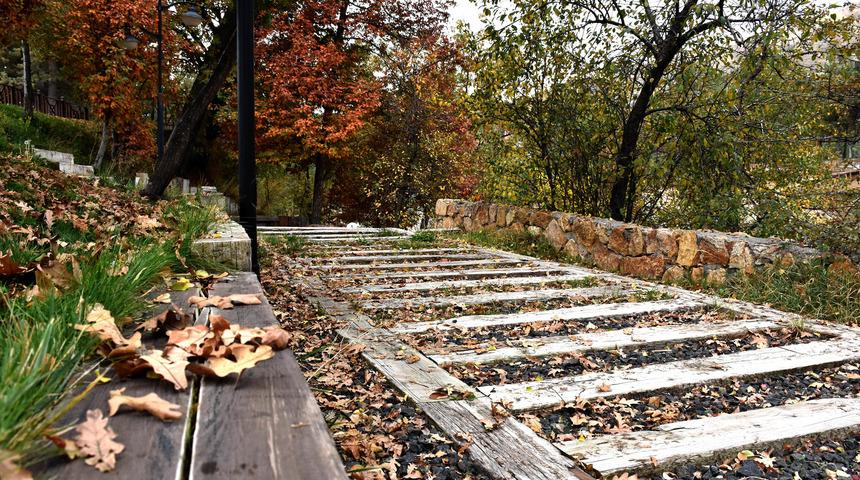Sivas'ta mesire alanında sonbahar g&uuml;zelliği